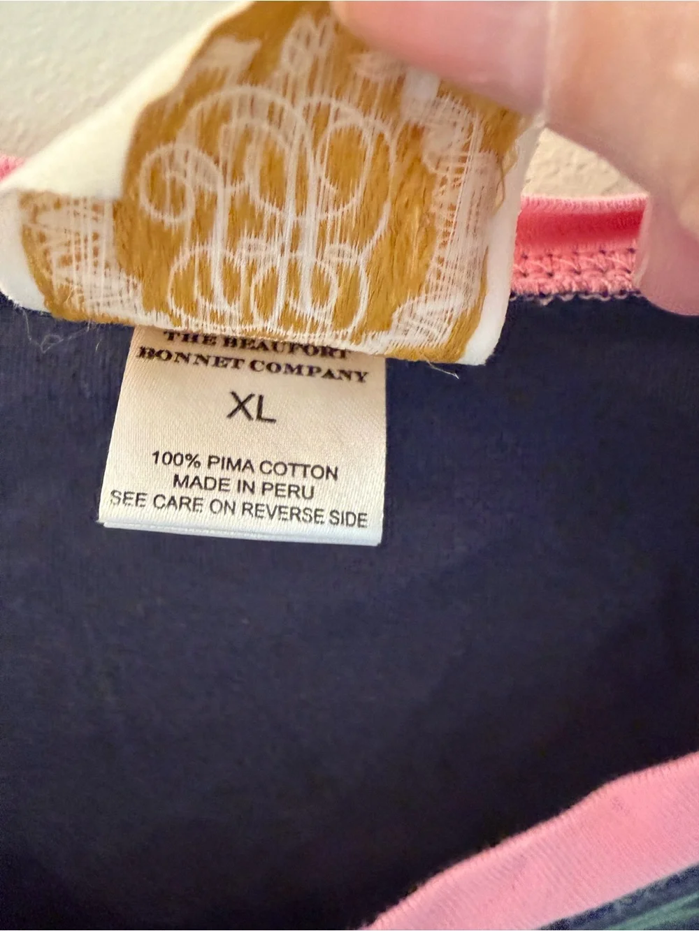 The Beaufort Bonnet Company Navy Duck Print V-Neck Pajama Set Pima XL